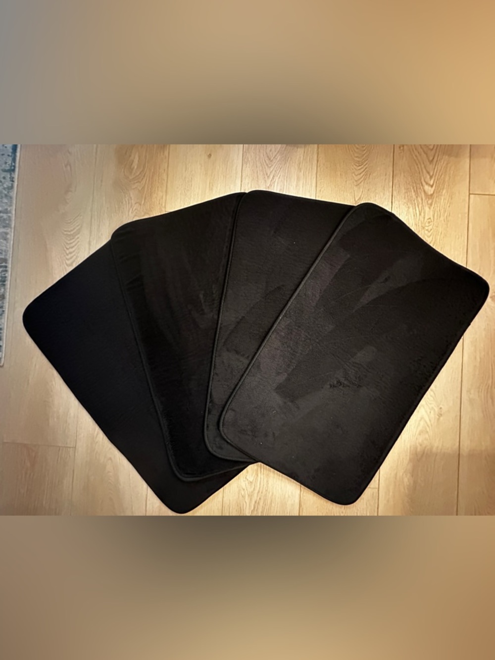 Set of FOUR Soft Absorbent Floormats Black Velvet For Any Room!